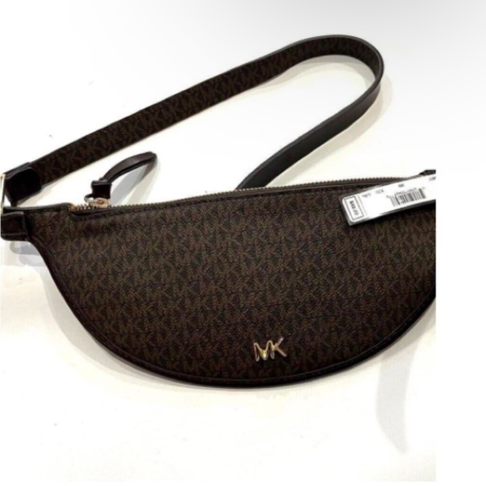 Michael Kors Reversible Belt Bag Crossbody Fanny Pack - Brown Leather - S / M